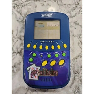 Solitaire Game Hand Held / Tested / LCD / Clean / Casino Game / On The Go